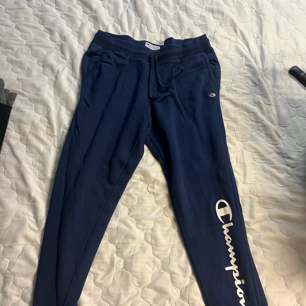 Champion Blue Jogger Sweatpants with Tapered Fit